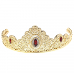 Aukso spalvos karūna Tiaras Bride Jewelry Moterys Crystal Hair Jewelry Gražus papuo&scaron;alas raudona