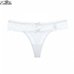 Moteri&scaron;kos nėriniuotos kelnaitės žemo auk&scaron;čio apatiniai G-String kvėpuojantis apatinis trikotažas, siuvinėjimas intymūs M balta