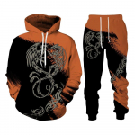 Phoenix Tattoo 3D Visur marginti gobtuvu kostiumai Vyri&scaron;ki sportiniai kostiumai ilgomis rankovėmis megztiniai megztiniai Vyri&scaron;ki gatvės drabužių rinkiniai 6XL