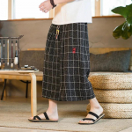 Japonijos kimono tradiciniai &scaron;ortai vyri&scaron;ki azijieti&scaron;ki drabužiai maudymosi kelnės kasdienės laisvos japoni&scaron;kos jukatos lininės plačių kle&scaron;nių kelnės S