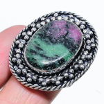 Ruby Zosite Lab-Created Handmade 925 Sterling Silver Jewelry Ring Size 7.5 c1s73