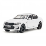 1/32 mastelio BMW 320i THE 3 2023 lydinio automobilio modelis liejamo metalo žaislinės transporto priemonės modelis su garso ir &scaron;viesos simuliacija rinkinys berniukui vaiko žaislo dovana balta