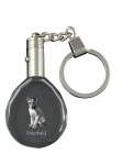 Peterbald - Fob with cat photo, crystal key ring in gift box, unique gift by Art-Dog brand