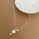 Minimalistinis Pearl Star Pentagram Charms pakabukas karoliai Saldus mielas Harajuku raktikaulio grandinėlė moterims mergaitėms papuo&scaron;alai Dovana A12