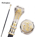 Golden White Freemasonry Freemasons Flower VG Totem Walking Cane Fashion Lazda Gentleman Crosier Knob vaik&scaron;čiojimo lazda 93 cm