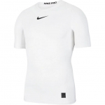 Nike Pro prigludantis trumpomis rankovėmis kompresinis mar&scaron;kinėlis vyrams Vir&scaron;utiniai drabužiai Baltas CT8460-100 S