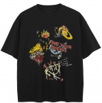 Streetwear Juokingi Grafiniai Mar&scaron;kinėliai Medvilniniai Mar&scaron;kinėliai Unisex Vir&scaron;ūnės Vasariniai Mar&scaron;kinėliai Trumpomis Rankovėmis XXL juoda