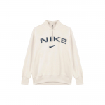 Nike Sportswear Phoenix Fleece Logotipas FW24 Lauko Atsitiktinis Sportinis Megztinis Ilgomis Rankovėmis Striukė Moteri&scaron;kos striukės Off-White FV7680-104 L