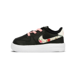 Nike Air Force 1 18 Vintažiniai gėlių ra&scaron;to žemi sportbačiai Kūdikių sportbačiai Juodi BQ2465-001 23.5