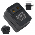Žemyninis transformatorius Kelioninis adapteris 50W AC 220V į 110V Įtampos keitiklis EU ki&scaron;tukas Juodas Maitinimo keitiklis