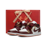 Jordan Air Jordan 1 Cushioning Slip Resistant Abrasion Resistant Low top Vintage Basketball Shoes Women's White Red DC0774-182(Team59-SBOX) 38 black