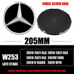 3D 185MM 205MM Mercedes-Benz priekinių grotelių žvaigždės logotipo emblema Automobilių priedai C/B/E klasė W206 W253 W213 GLC GLE V klasė