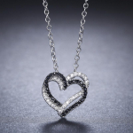 BLACK AWN Heart Genuine LOVE karoliai pakabukai papuo&scaron;alai juodai balti akmeniniai papuo&scaron;alai moterims