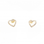 Les Tr&eacute;sors De Lily [G9420] - Boucles Plaqu&eacute; Or 'Love Divine' blanc dor&eacute;