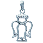 Les Tr&eacute;sors De Lily [I9072] - Pendentif Argent 'Ange Gardien' blanc argent&eacute; (rhodi&eacute;) - 27x15 mm