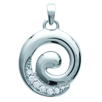 Les Tr&eacute;sors De Lily [I9763] - Pendentif Argent 'D&eacute;esse' blanc argent&eacute; (rhodi&eacute;) - 16 mm sidabras
