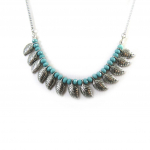 Les Tr&eacute;sors De Lily [N3083] - Collier 'Navajos' turquoise argent&eacute; turkis