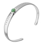 Les Tr&eacute;sors De Lily [Q4153] - Bracelet Argent 'Cl&eacute;opatra' aventurine vert argent&eacute; (rhodi&eacute;) - 58 mm 10 mm