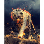 &bdquo;Tiger Anime&ldquo; pritaikyti 3D deimantų dažymo įrankiai 40x50 cm paveikslėlis 20x15CM