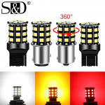 1vnt 1156 BA15S P21W LED BAU15S PY21W BAY15D LED lemputė 1157 P21/5W R5W T20 LED 7440 7443 W21W LED automobilio posūkio signalo galinė lemputė atbulinės eigos stabdžių lemputė 12V 1157 BAY15D P21/5W balta
