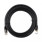 CAT8 tinklo kabelis 40Gbps 2000MHz Ethernet kabelis su daugiasluoksniu ekranavimu 26AWG gryno vario gysla 5m juoda
