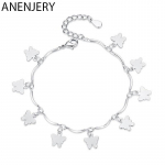 ANENJERY drugelio žvaigždės lapai, kutai, apyrankės, apyrankės, skirtos moterims, reguliuojamas apyrankė mergaitėms sidabras