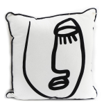 Les Tr&eacute;sors De Lily [A2917] - Coussin cr&eacute;ateur 'Arty' noir blanc - 40x40 cm (visage)