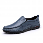 Natūralios odos vyri&scaron;ki avalynė Laisvalaikis Slip On Formal Loafers Vyri&scaron;ki mokasinai Itali&scaron;ki juodi vyri&scaron;ki plok&scaron;čiapadžiai batai 39 mėlyna