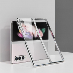 Madingas padengtas plonas telefono dėklas, skirtas Samsung Galaxy Z Fold 3 5g Fold3 atsparus smūgiams skaidrus apsauginis dangtelis Capa Coque for Galaxy Z Fold 3 auksas