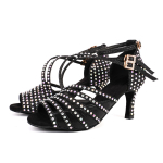 Moteri&scaron;ki Lotynų Amerikos &scaron;okių batai Shining Rhinestone Modern Dancing Batai Kulnas 7,5 cm