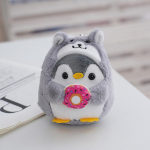 1vnt mielas pingvinas lėlės raktų pakabukas mergaičių animacinis spurga automobilinis raktų pakabukas Kawaii moteri&scaron;kas krep&scaron;io priedai Animacinis pliu&scaron;inis lėlės raktų pakabukas geltona