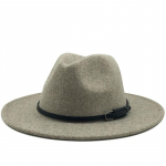nauja Moterys Vyri&scaron;ki vilnonė Fedora kepurė su odiniu kaspinu Džentelmenas Eleganti&scaron;ka ponia Žiema Rudens plataus kra&scaron;to džiazo bažnyčia Panamos Sombrero kepurė 56-58CM