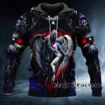 Pavasario rudens vyri&scaron;ki drabužiai Viking Hoodies Megztiniai 3D Spausdinti Skull Angel Streetwear Vintažinis ilgomis rankovėmis vyri&scaron;kos megztinės striukės XL