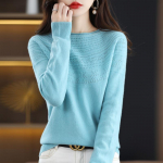 &bdquo;Grace Comfort&ldquo; rudens žiema, moteri&scaron;kas kakli&scaron;kas ka&scaron;myras, 100 % merino vilnos, susuktas megztinis, moteri&scaron;kas megztas megztinis, madingi laisvi drabužiai. XXL ry&scaron;kiai žalia spalva
