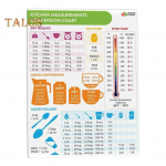 Virtuvės konversijos diagramos magnetas Lengvai valomas temperatūros / svorio matavimo magnetinis virimo matavimo vadovas A