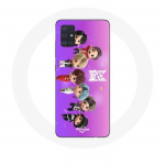 Coque pour Samsung Galaxy A51 5G BTS TinyTAN Animation Affiche RM Jin Suga J-Hope Jimin Jungkook Et V Mic Drop Danse