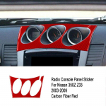 Anglies pluo&scaron;to automobilio salono oro kondicionavimo radijo valdymo pulto dangtelio apdailos lipdukas, skirtas Nissan 350Z Z33 2003-2009 automobilių priedams