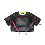 Nike Sportswear T-shirt su rai&scaron;teliu ir tinkleliu, trumpomis rankovėmis, moteri&scaron;kas vir&scaron;us, juodas AR3034-010 L