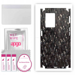 apgo Protective Skin Sticker for the back+sides compatible with Oppo A77 5G, Full Wrap Film, Foil, Vinyl - Pattern Carbon Black Pixel