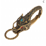 Gryno žalvario raudonų akių drakono galvos raktų pakabukai Zodiako ženklo drakono raktų pakabukas Vintage vyrų juosmens sagtis Automobilio raktų pakabukas pakabukas Dovanos amatai as the picture