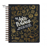 &bdquo;Anti-Planner&ldquo; ne&scaron;iojamasis kompiuteris &bdquo;Premium&ldquo; baltasis popierius, apsaugantis nuo kraujavimo, ADHD pritaikytas kasdienis organizatorius su komiksų spalvinimo puslapiais ir strategijomis L juoda