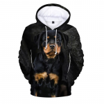 Juodas rotveilerio &scaron;unų gobtuvas vyrams 3D spaudos megztiniai Pavasario rudens megztiniai Moteri&scaron;ki madingi megztiniai Streetwear vaiki&scaron;ki paltai XL