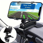 Universalus automobilio telefono laikiklis: 360&deg; besisukantis prietaisų skydelio laikiklis, skirtas sklandžiai žiūrėti &ndash; tinka 10,16&ndash;18,29 cm telefonams, pilnai reguliuojamas visomis kryptimis juoda