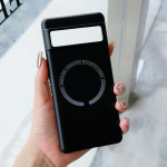 Magnetinis skysto silikono telefono dėklas, skirtas Google Pixel 9 Pro XL 8 8A 7A Pro 6A 5A Matinis smūgiams atsparus dangtelis, skirtas Google Pixel 8 7 Pro For Pixel 9 juoda