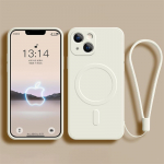 Rie&scaron;o dirželis, silikoninis telefono dėklas, skirtas iPhone 15 14 13 Pro Max 12 11 X XR XS 7 8 Plus SE, skirtas Magsafe magnetiniam belaidžio įkrovimo dangčiui iPhone 16 Pro Max