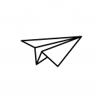 Tampon bois - avion origami