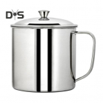 Nerūdijančio plieno vandens puodelis su dangteliu ir rankena, kar&scaron;tų ir &scaron;altų gėrimų puodelis kempingui, piknikui, kepsninei, atsparus korozijai, lengvai valomas, vienos sienelės, oro alaus puodelis 8 cm