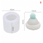 Kalėdinis mielas kepurės formos tortas silikono formelės vakarėlis fondant &scaron;okoladinis saldainių formelis 4.1x4.5cm balta