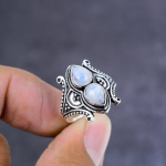 Rainbow Moonstone Handmade 925 Sterling Silver Ring Size 10 Gift For Her f7a60