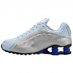 Nike Shox R4 Mėlynas Atspalvis Moteri&scaron;ki Sportbačiai Sidabrinis Žaidimo-Karali&scaron;kas Metalinis-Sidabrinis AR3565-402 37.5